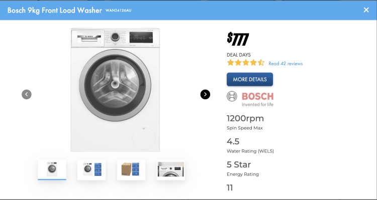 The Good Guys: Bosch 9kg Front Load Washer (WAN24126AU) – $777 -> $763 with Price Beat